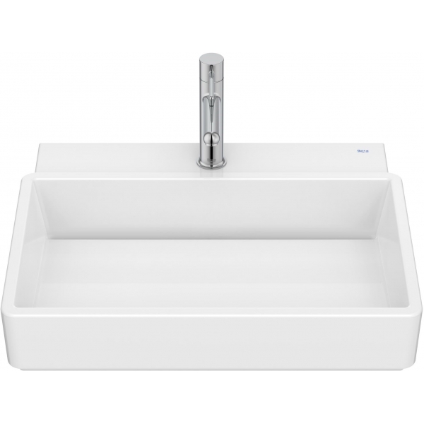 Roca Tura A327693000 掛牆面盆：矩形設計、單孔配置、簡潔美觀